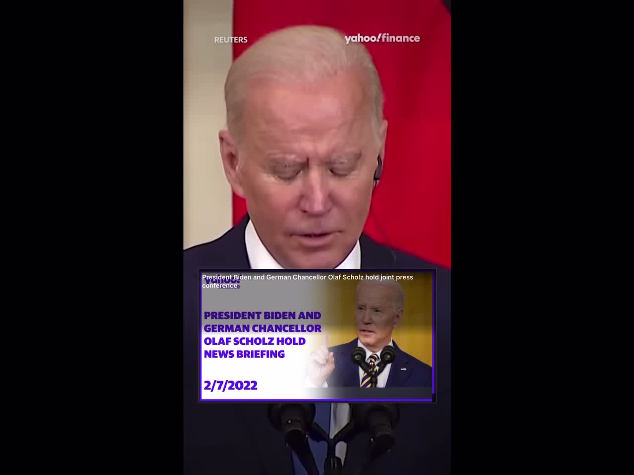 Nord Stream pipeline suffers three explosions and is shut down This is Joe Biden in February 2022