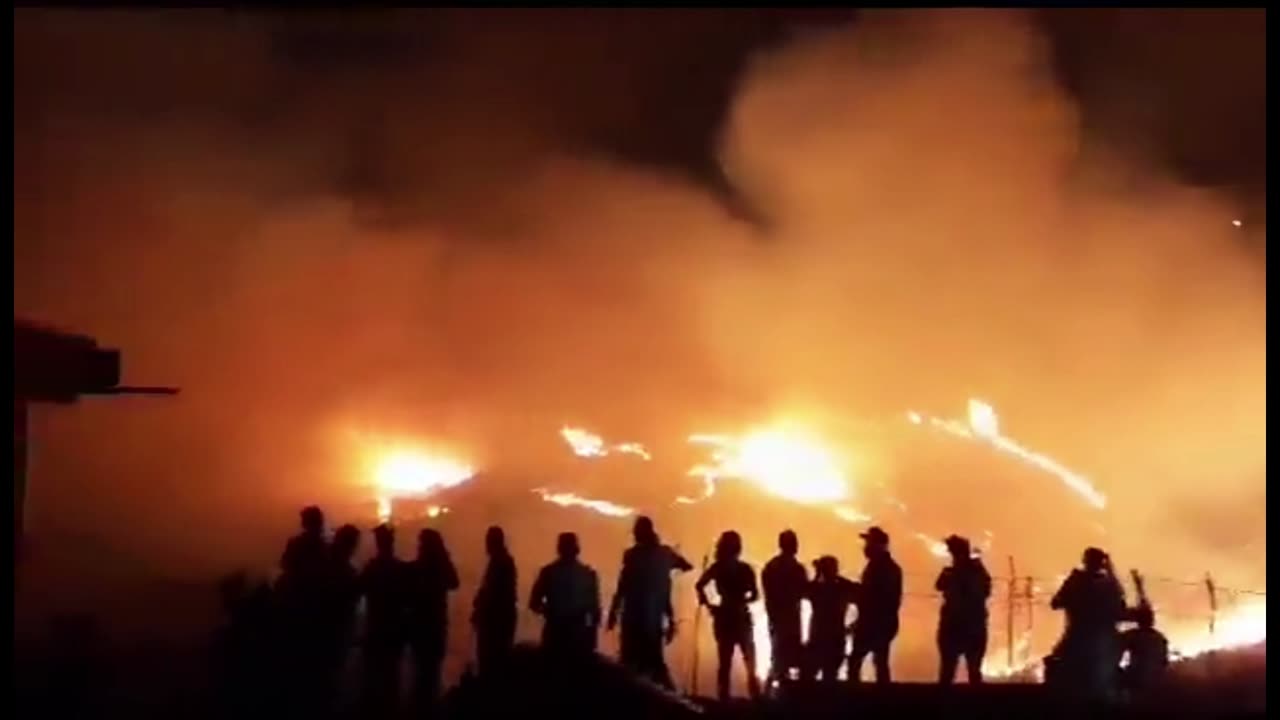 Massive forest fire broken out in the Altos de Menga of north of Cali, Colombia