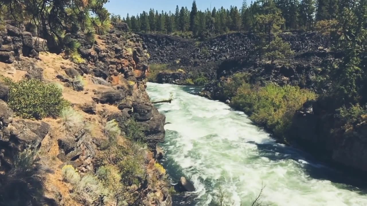 Meditation Music Relax Mind Body|Waterfall Rain And River Beautiful View Video|Inner Relaxing Music