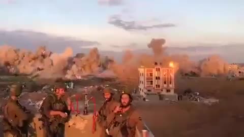 Israeli soldiers blowing up some Hamas terror tunnels in Gaza.