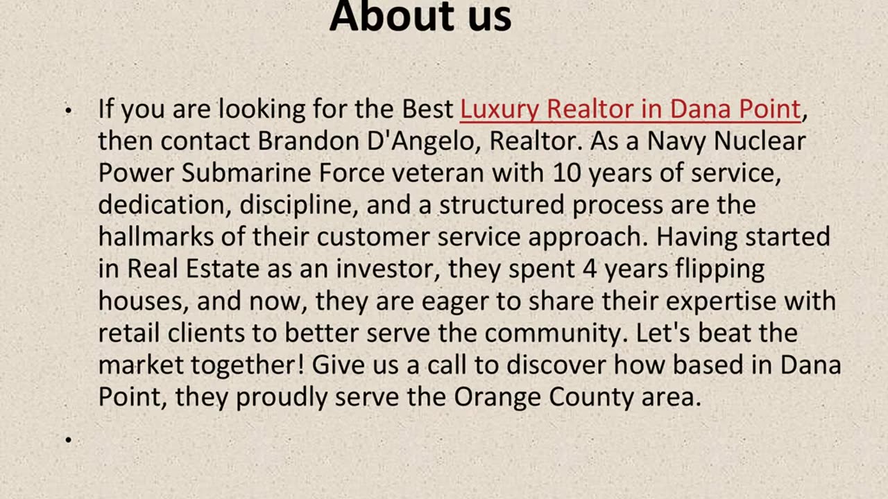 Best Luxury Realtor in Dana Point.