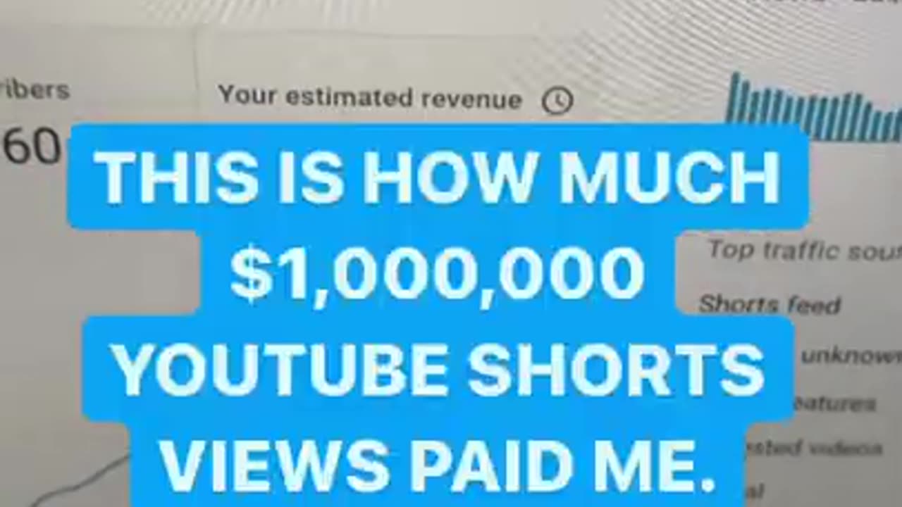 How Much Money 1,000,000 YouTube Shorts Views Pays #shorts