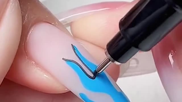 Blue flame manicure