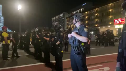 Antifa chants “Quit your job” at Portland police after shooting