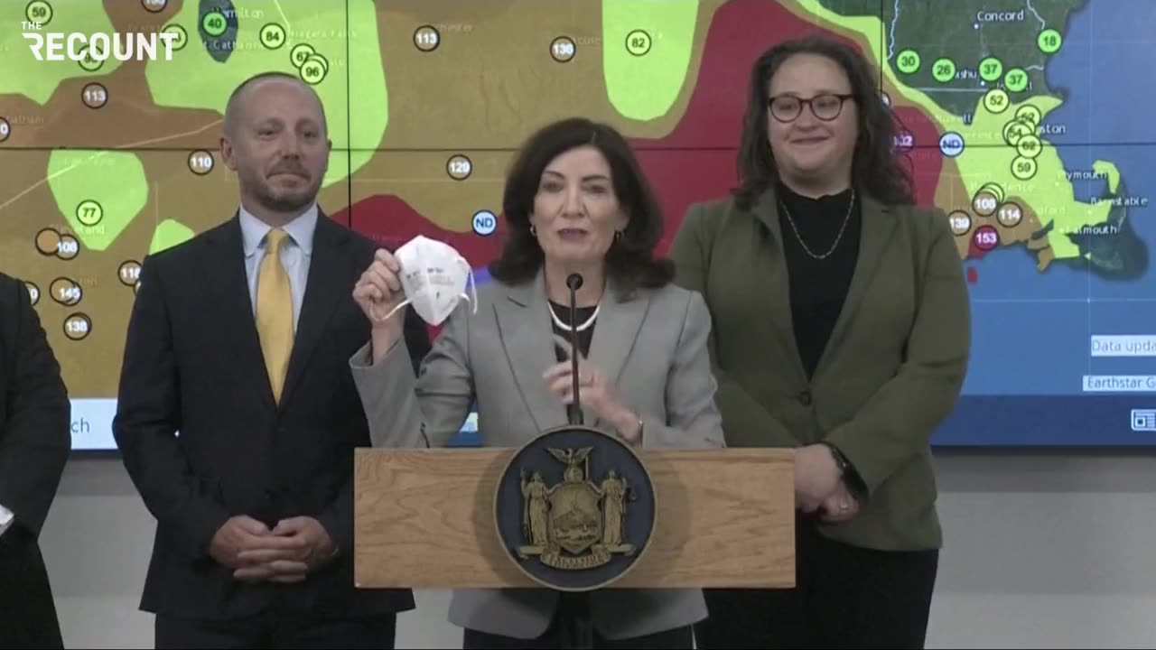 WATCH: NY Gov. Kathy Hochul suggests residents wear a mask indoors