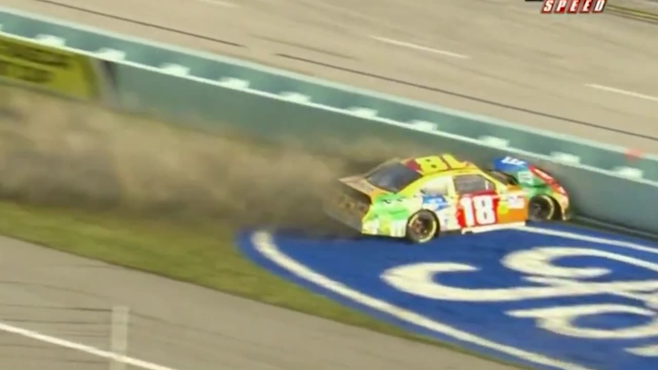 NASCAR Kyle Busch Crashes Kevin Harvick #NASCAR