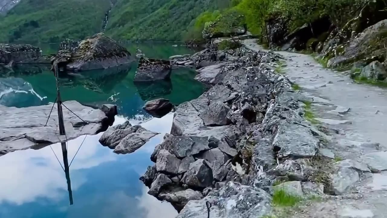 Once in Norway. Very beautiful lake and mountains