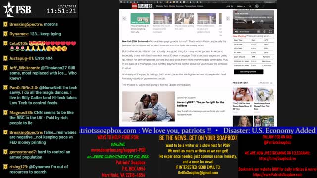 Patriots' Soapbox NEWS - LIVE 24/7! 2021-12-03 09:07
