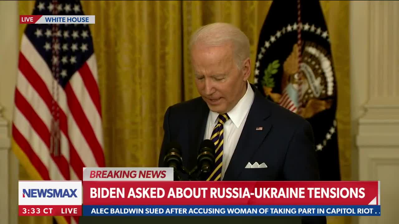 Biden on Russia: "If they invade, they're gonna pay ... Their banks will not be able to deal with dollars."