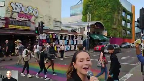 Angelic lady street preacher sings a beautiful worship song- Outreaching to people is a passion