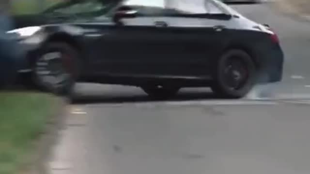 What did the driver think at the scene of the car accident?