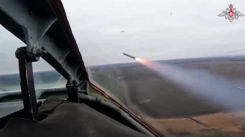 denazification - Russian Aerial Forces' Su-25 attack aircraft strikes AFU's positions