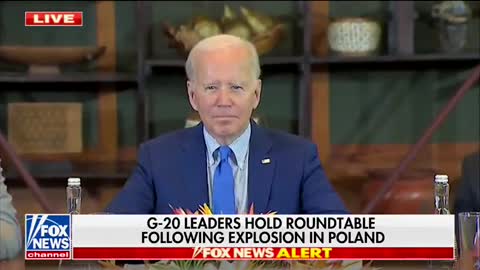 Reporter asks: "Mr. President, can you tell us what you know about the explosion in Poland?"