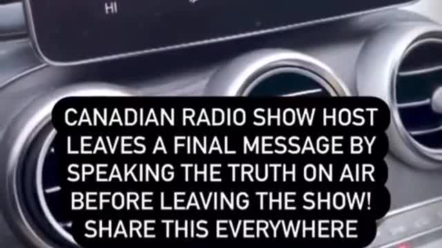 Canadian radio host speaks TRUTH in last message before leaving show