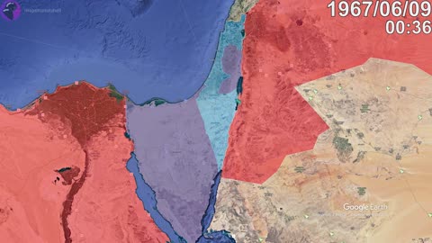 The Six-Day War in 1 minute using Google Earth