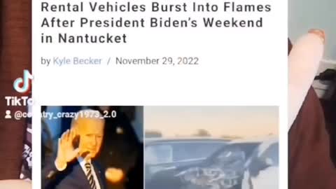 Six of biden's cars at the airport caught on fire