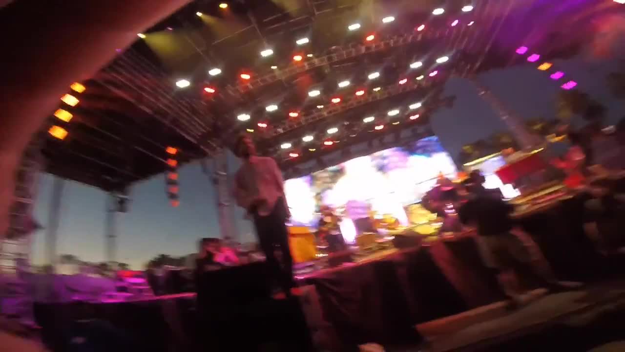 Fan's GoPro ends up in musician's hands during performance at Coachella