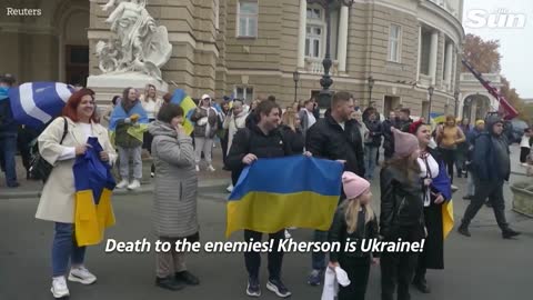 Kherson evacuees celebrate in Odesa after Russia's retreat