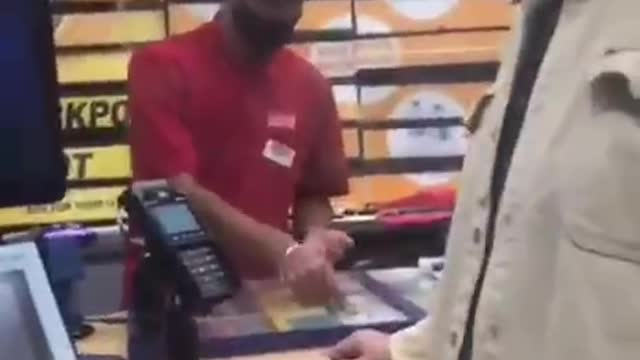 USA - Angry man verbally abuses a woman in a store for not wearing a mask