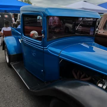 Blue and Black Model A Ford Truck