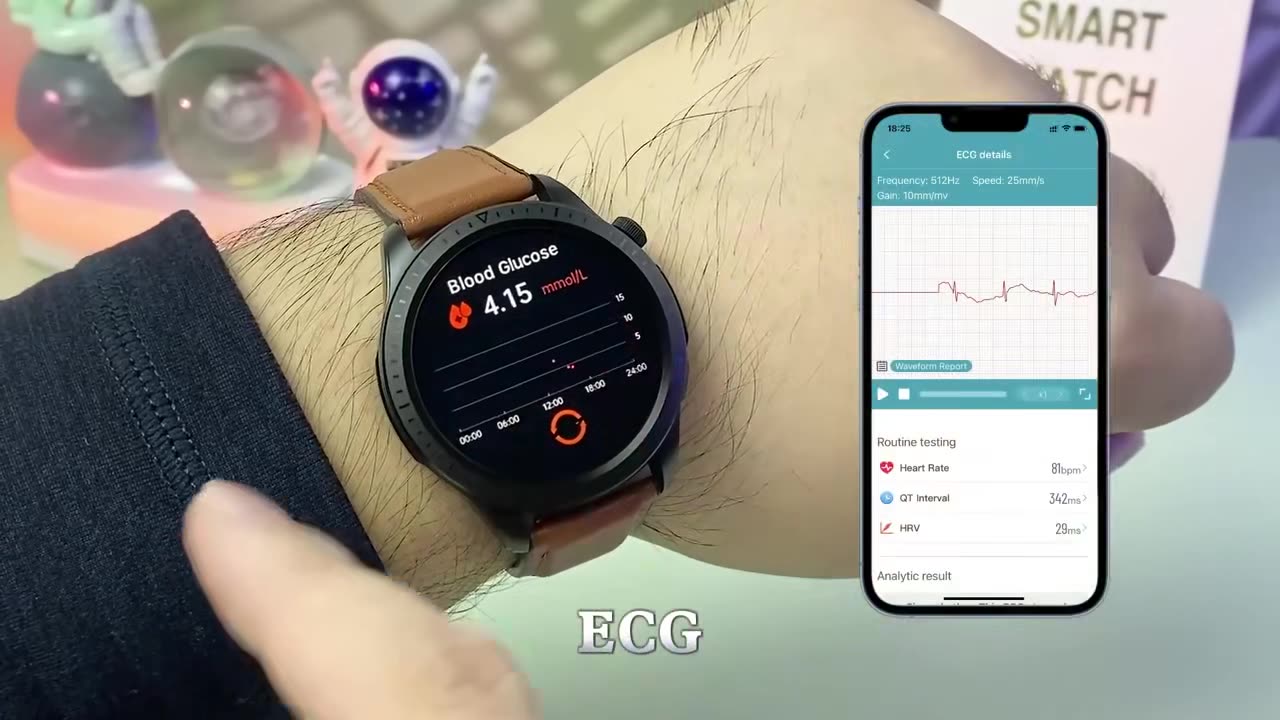 New Blood Sugar Smartwatch 1.39 -inch 360*360 HD Touch Large Screen ECG Smart Watch Monitoring