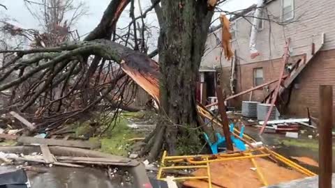 Extensive tornado damage in Deer Park, Texas after search & rescue mode.