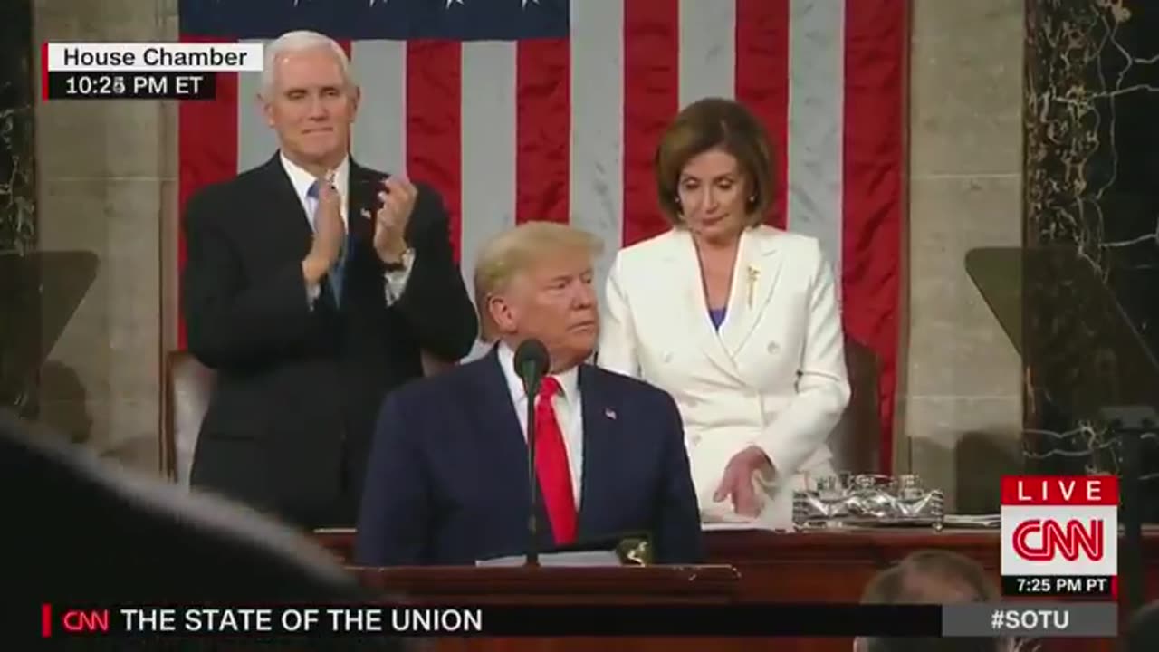 infantile Nancy Pelosi rips up Donald Trump's State of the Union speech