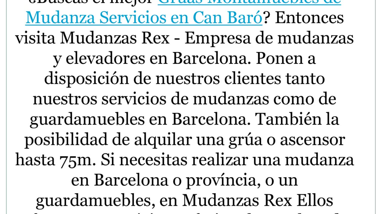 Consigue las mejores Grúas Montamuebles de Mudanza Servicios en Can Baró