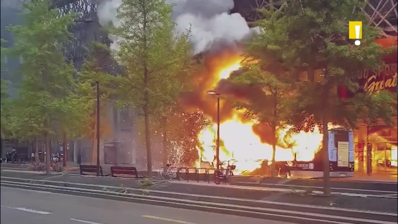 An Electric Bus Caught Fire After Battery Explosion in Paris