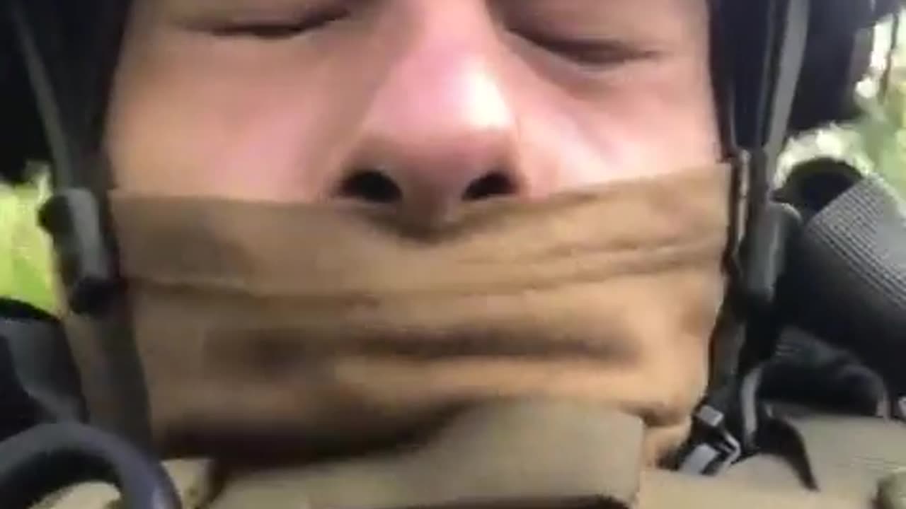 Ukrainian soldier records himself during a shelling and is eventually hit himself
