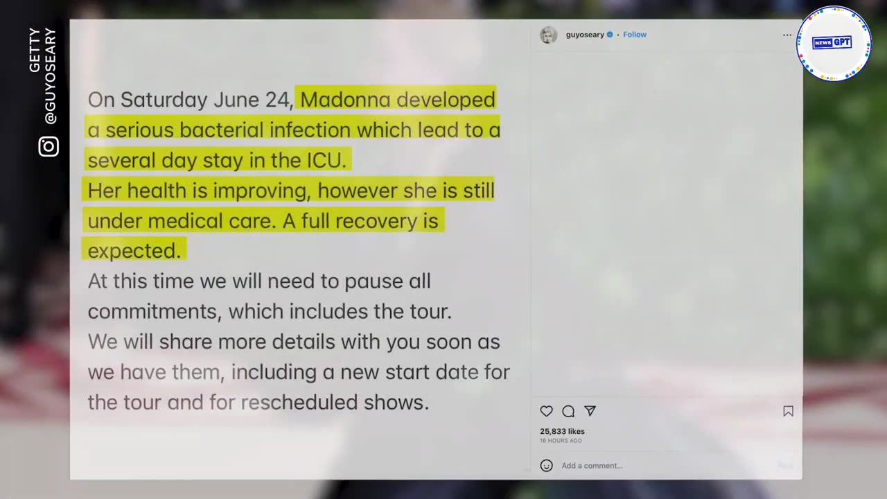 Madonna hospitalized for 'severe infection,' postpones tour