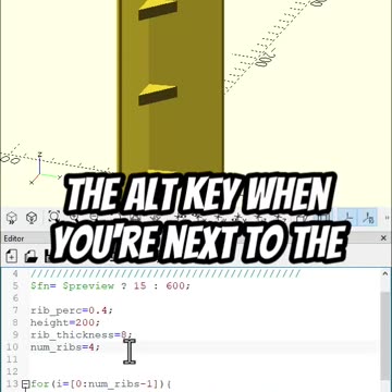 openScad: use hulls to get a rib like effect