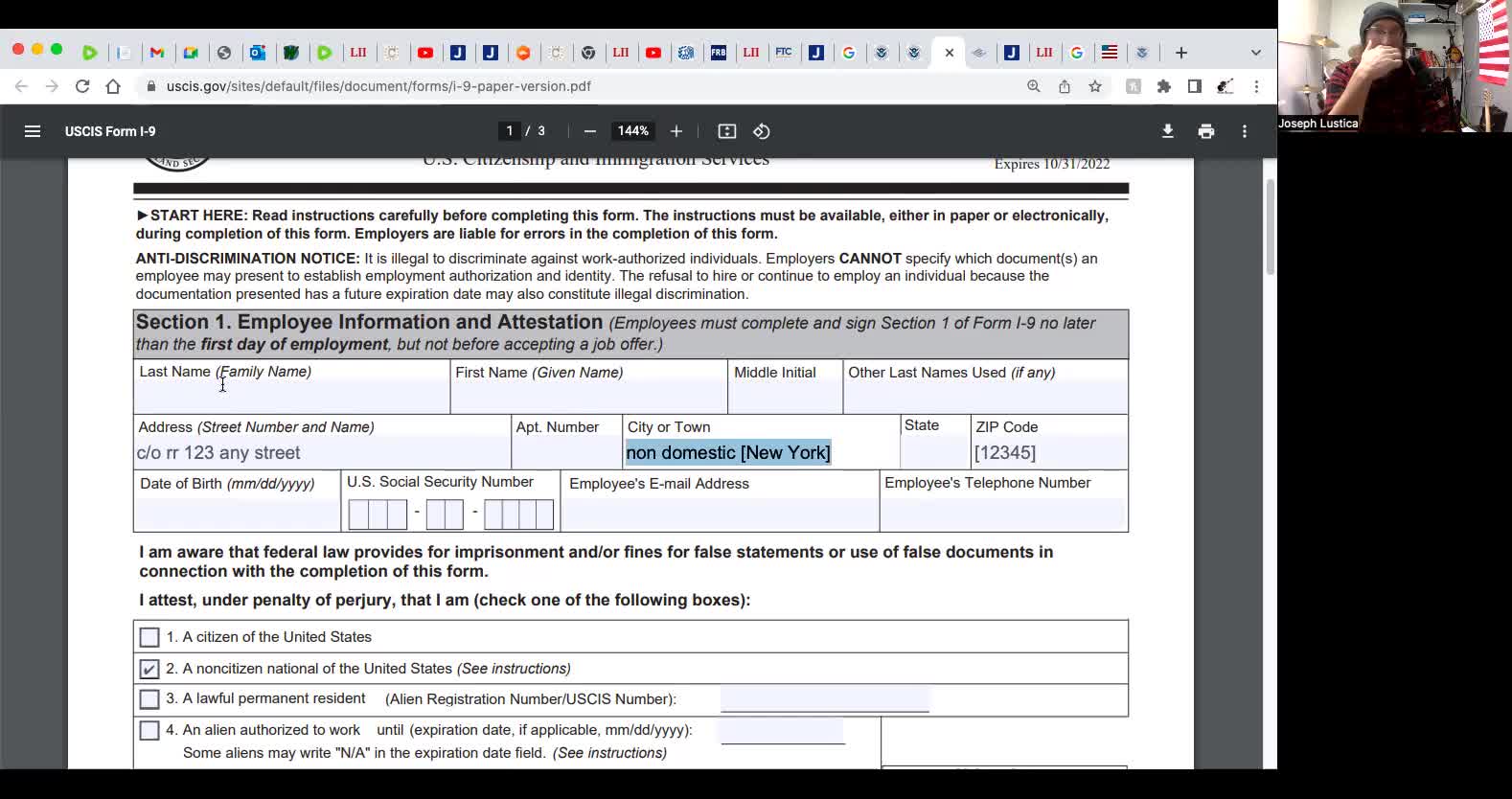 How to fill out the I-9 form