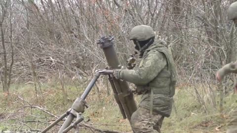 Combat work of the 120-mm mortar crew of the Southern Military District