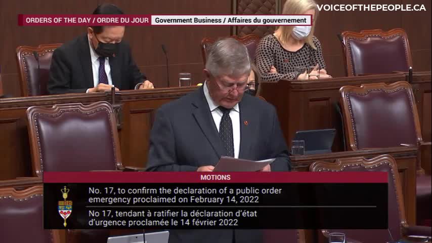 Senator Plett - Full Speech - The Straw That Revoked The Emergencies Act On Feb 23, 2022