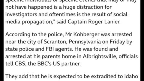 Pennsylvania man arrested of the murder of four Idaho college students