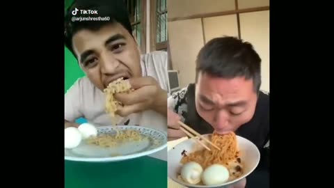 Funny Food Challange On TikTok - INDIA Vs CHINA