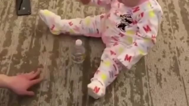 child playing with liter