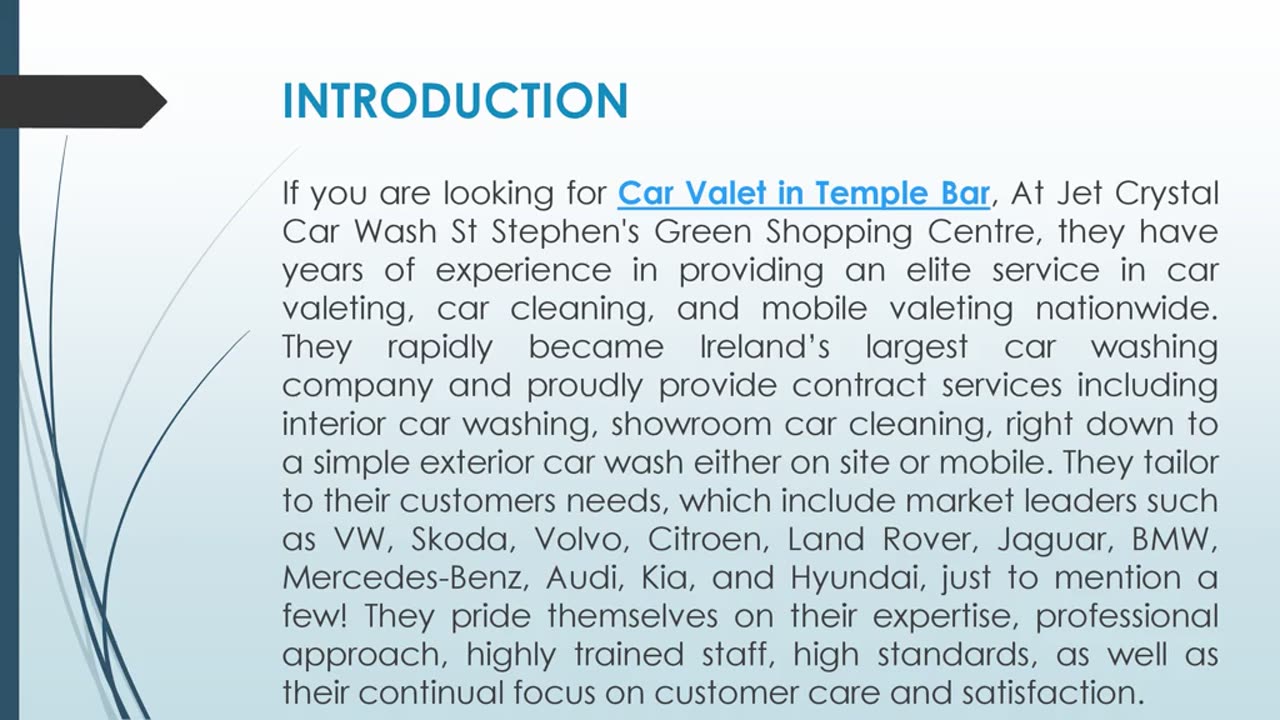 If you are looking for Car Valet in Temple Bar