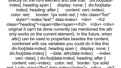 using attribute value of a parent in a child using CSS3 attr function