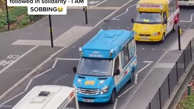Just seen an ice cream man's funeral and all the ice cream vans came and followed in solidarity