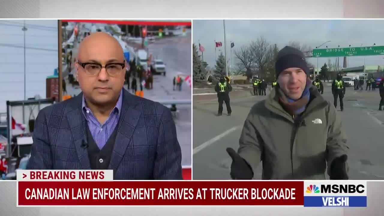 Canadian Law Enforcement Arrives At Trucker Blockade Amid Protests At Border