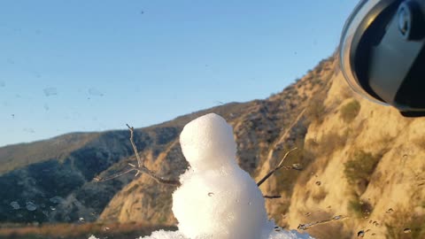 Stanley the snowmans journey out of Idyllwild, CA