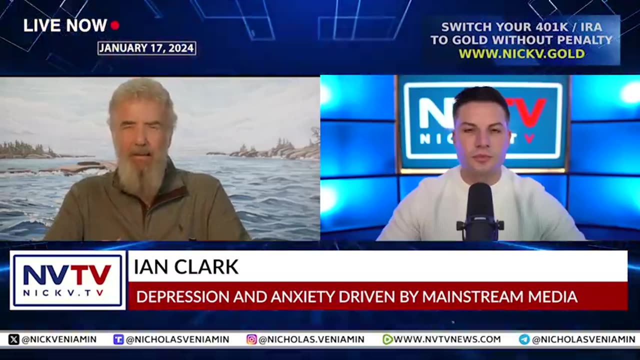 IAN CLARK DISCUSSES DEPRESSION & ANXIETY DRIVEN BY MAINSTREAM MEDIA WITH NICHOLAS VENIAMIN