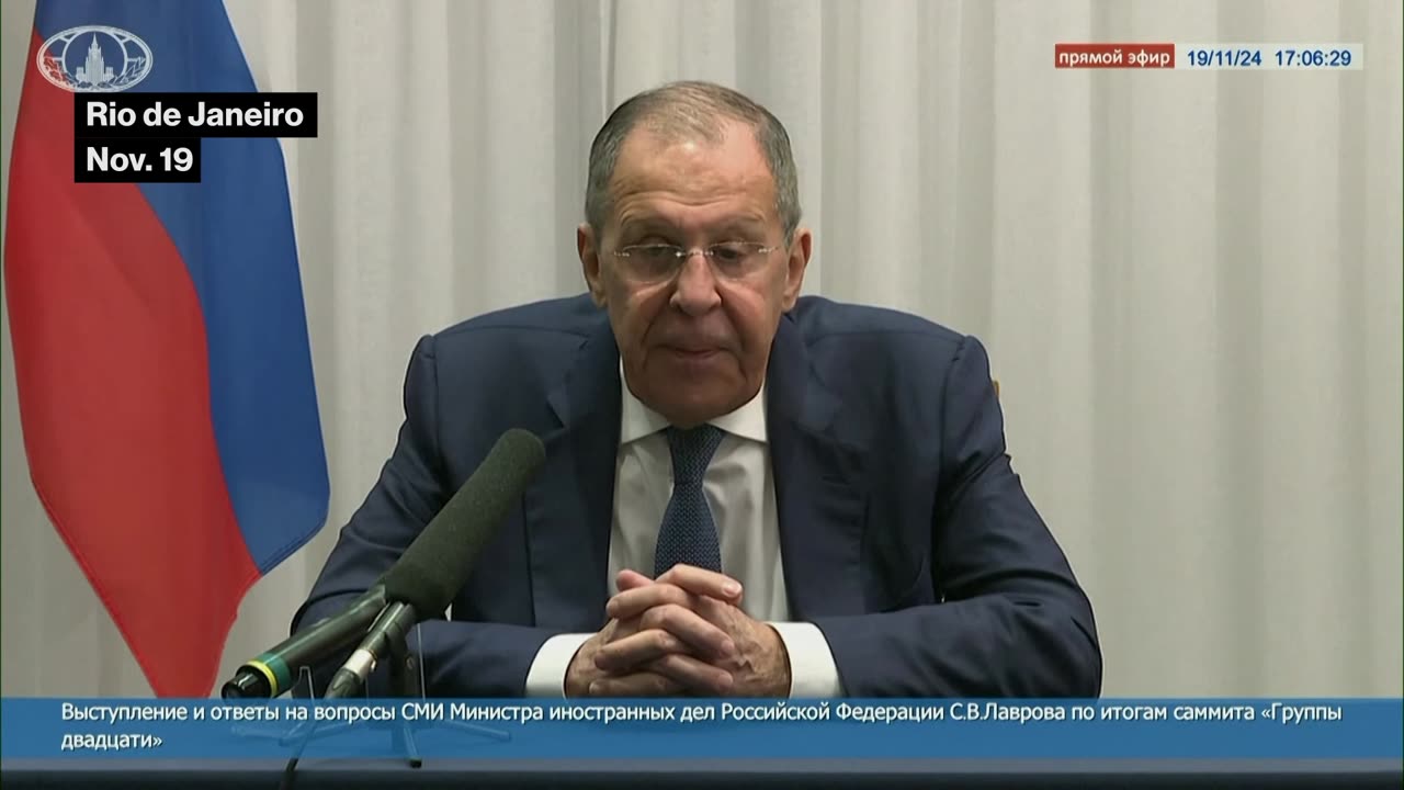 Russia Does Not Want to See a Nuclear War, Lavrov Says Bloomberg Television