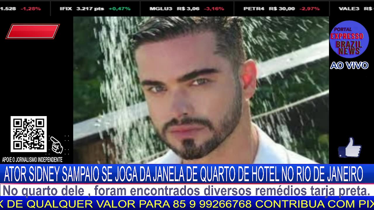 ATOR SIDNEY SAMPAIO SE JOGA DA JANELA DE QUARTO DE HOTEL NO RIO DE JANEIRO