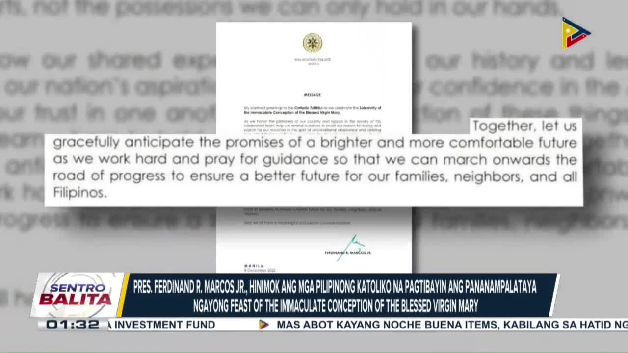 Pres. Ferdinand R. Marcos Jr., hinimok ang mga Pilipinong Katoliko na pagtibayin pa ang