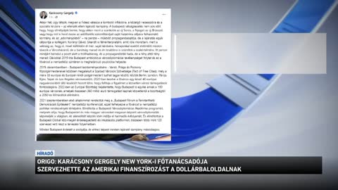 Origo: Karácsony New York-i főtanácsadója szervezhette az amerikai finanszírozást ... - M1+ híradó