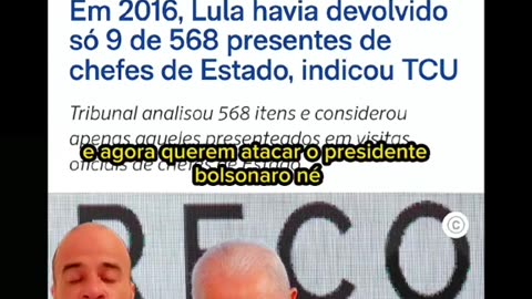Lula Recebeu jóias dos Emirados Árabes e a esquerda não fala nada?