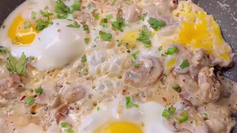 "Wholesome Delight: Creamy Mushroom Eggs - Fuel your Morning with High Protein and Simplicity!"